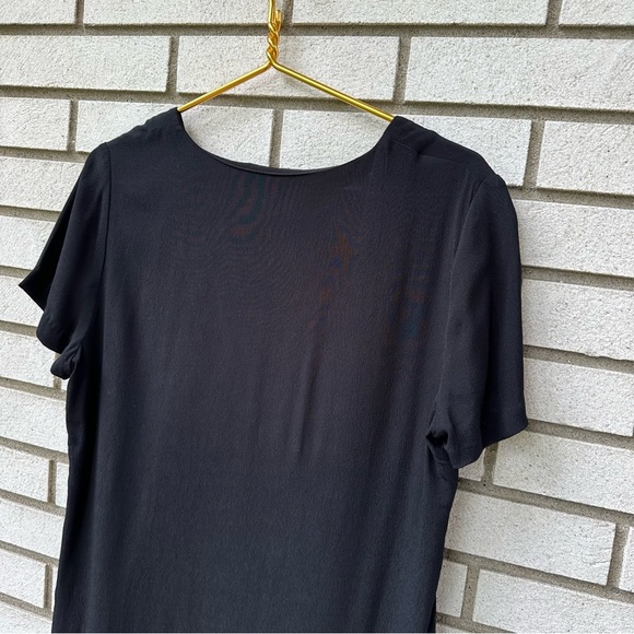 Madewell Side-Button Easy Dress Black Viscose Shift Dress Size M Minimalist - Picture 9 of 10